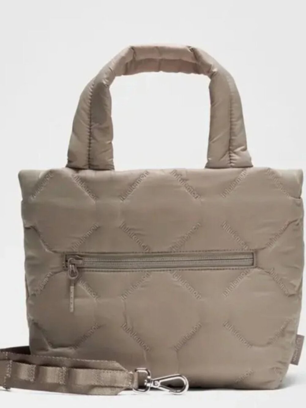 LULULEMON QUILTY PLEASURES TOTE BAG 12L WARM ASH GREY NEW - Picture 4 of 6